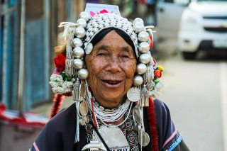 smiling traveler woman portrait